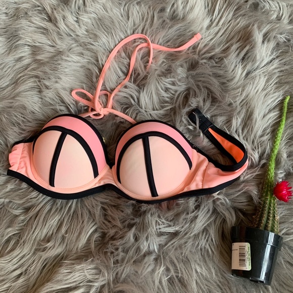 Pink and orange bustier bikini top - Picture 1 of 1